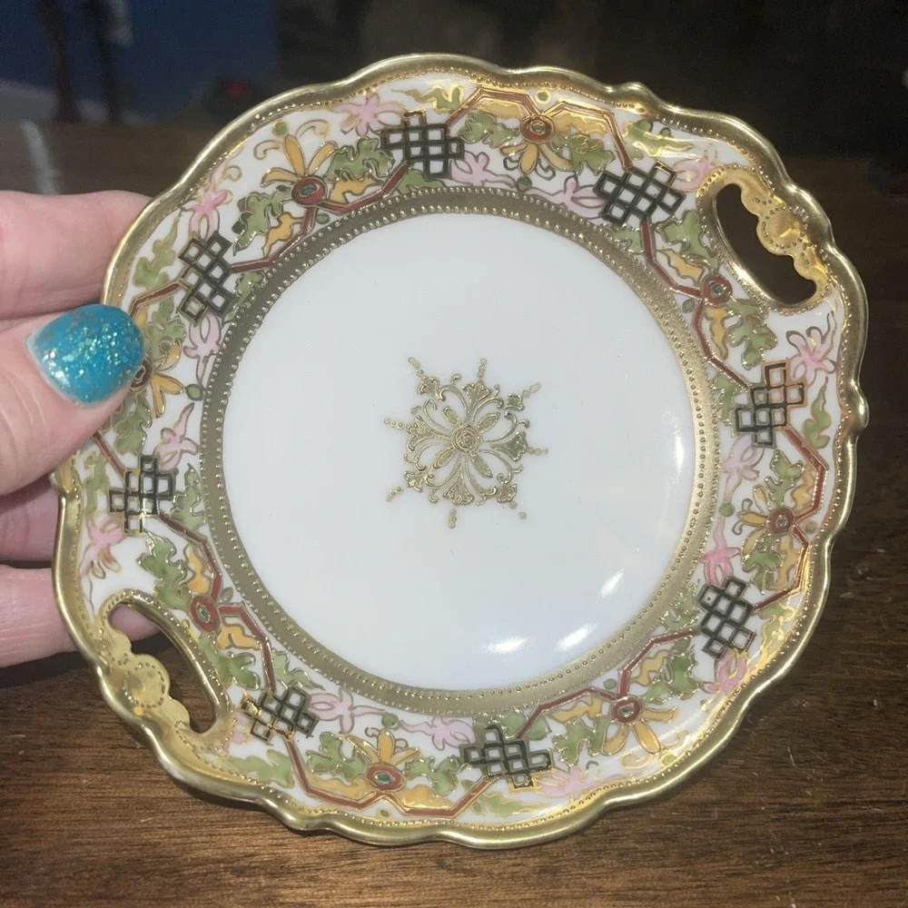 Antique Nippon Bowl Hand Painted Ornate Gold Accents See Photos for Condition